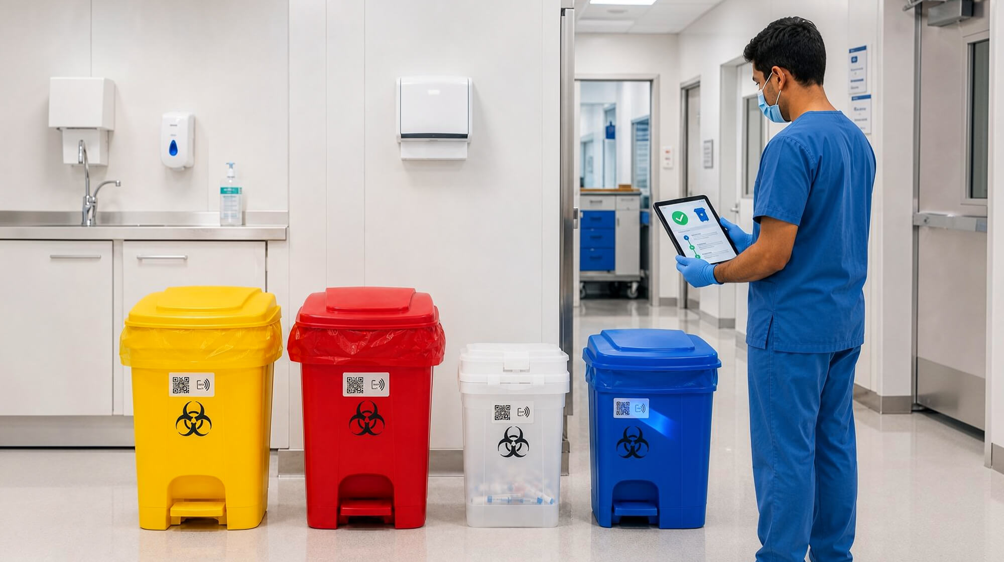 Barcode scanning during biomedical waste collection