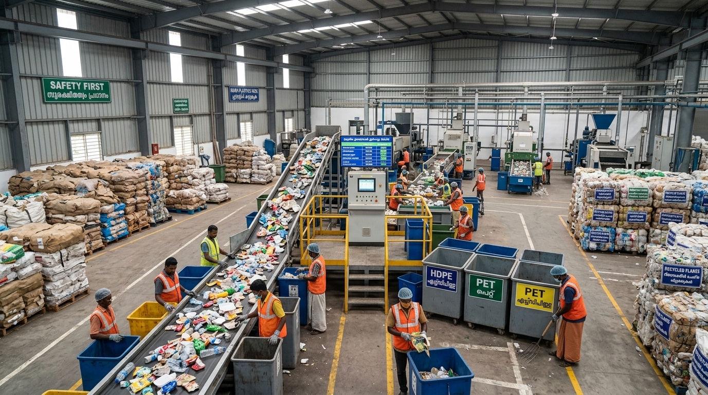 Recycling facility at scale